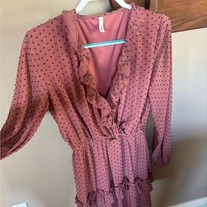 Elegant Pink Ruffle Dress